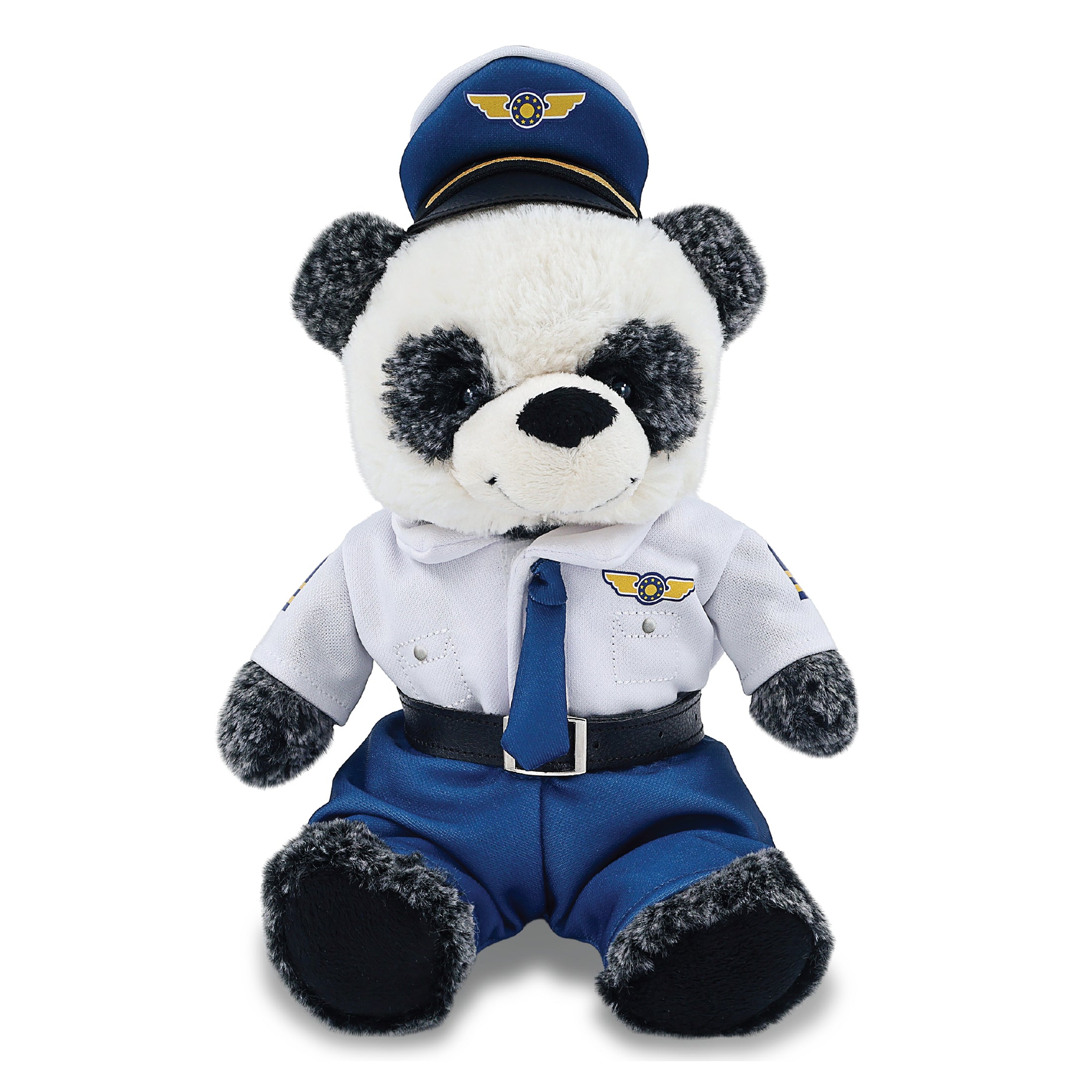 SUPER-SOFT PLUSH - SITTING PANDA WITH PILOT DRESS UP