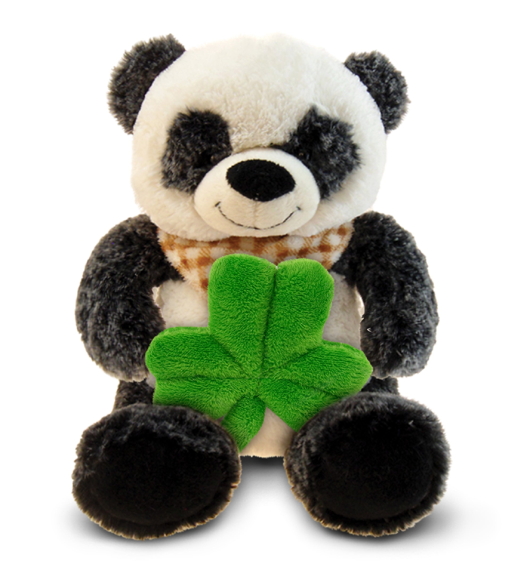 PLUSH SHAMROCK - SUPER-SOFT PLUSH - SITTING PANDA