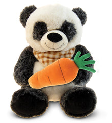 DolliBu Happy Easter Super Soft Plush Sitting Panda with Carrot - 9.5 Inches