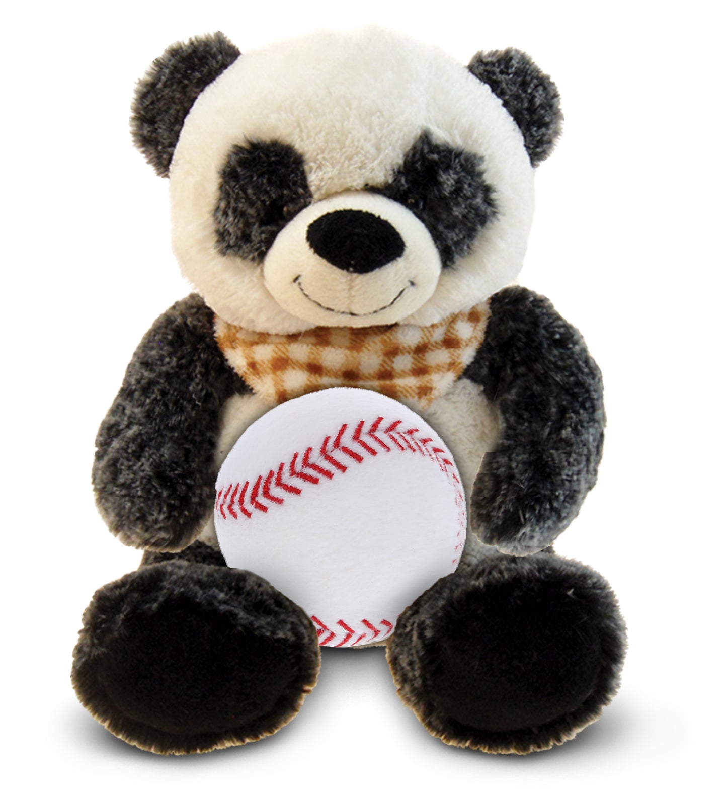 PLUSH BASEBALL - SUPER-SOFT PLUSH - SITTING PANDA
