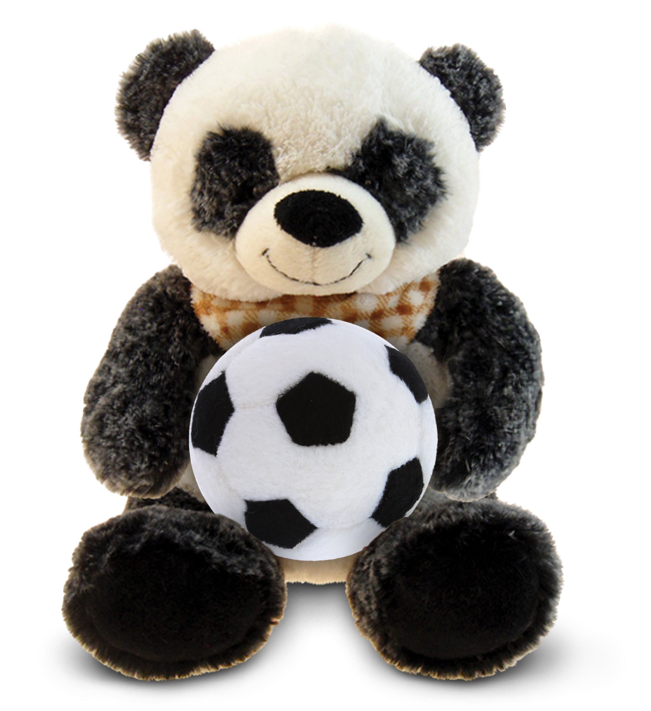 PLUSH SOCCER BALL - SUPER-SOFT PLUSH - SITTING PANDA