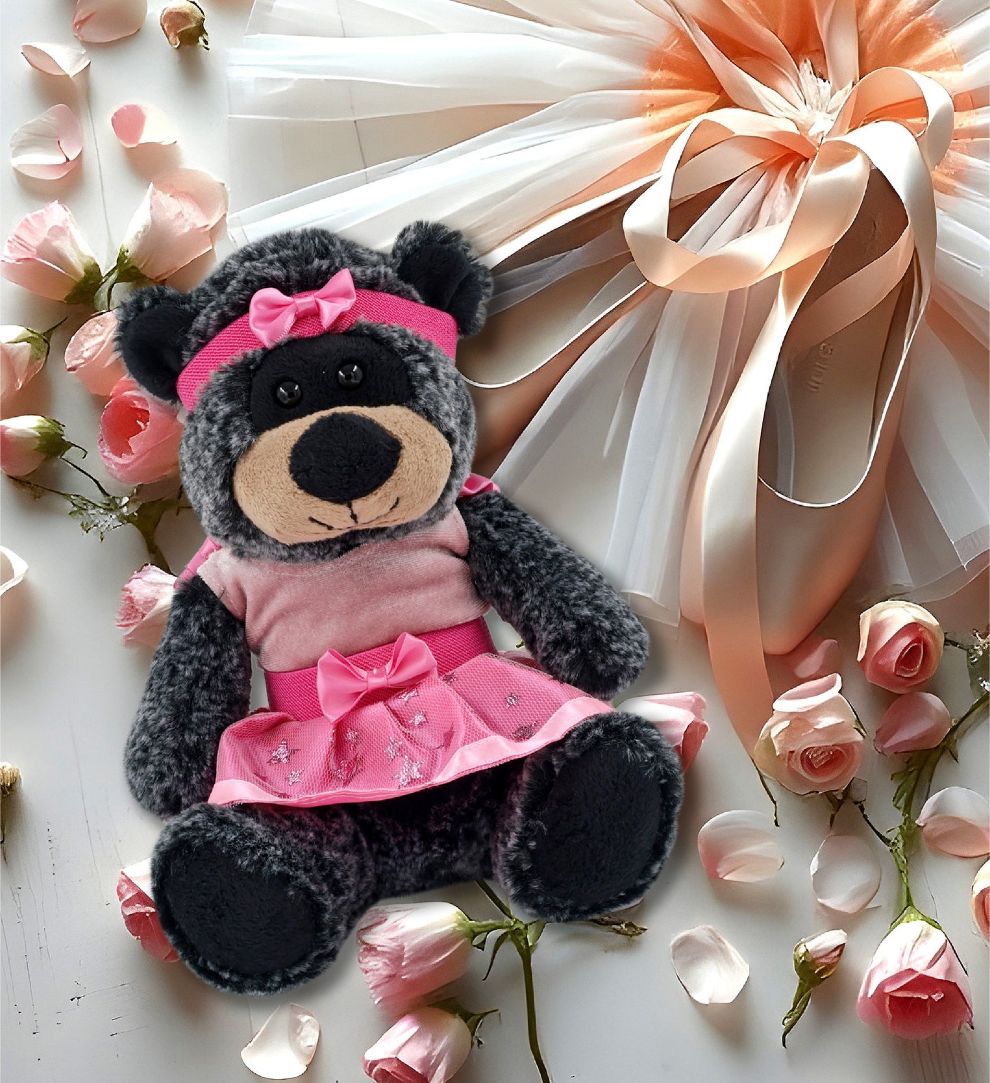 SUPER-SOFT PLUSH - SITTING BLACK BEAR Ballerina