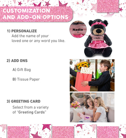 SUPER-SOFT PLUSH - SITTING BLACK BEAR Ballerina