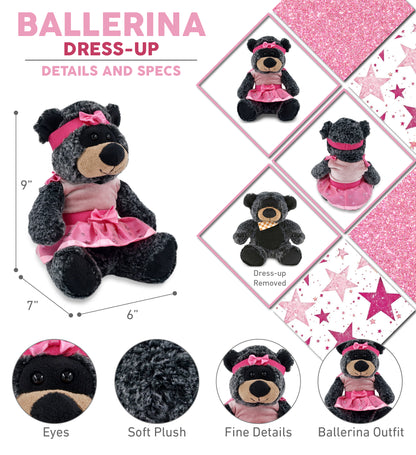 SUPER-SOFT PLUSH - SITTING BLACK BEAR Ballerina