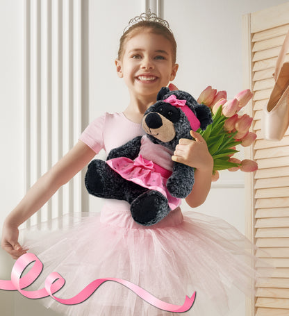 SUPER-SOFT PLUSH - SITTING BLACK BEAR Ballerina