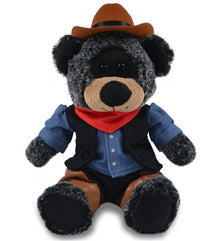 SUPER-SOFT PLUSH - SITTING BLACK BEAR COWBOY DRESS UP