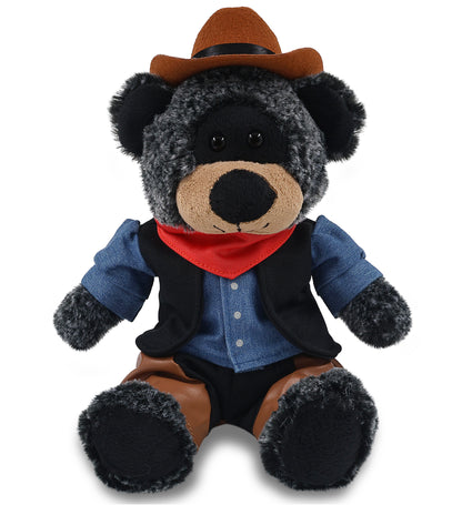 SUPER-SOFT PLUSH - SITTING BLACK BEAR COWBOY DRESS UP