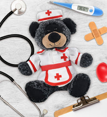 SUPER-SOFT PLUSH - SITTING BLACK BEAR NURSE DRESS UP