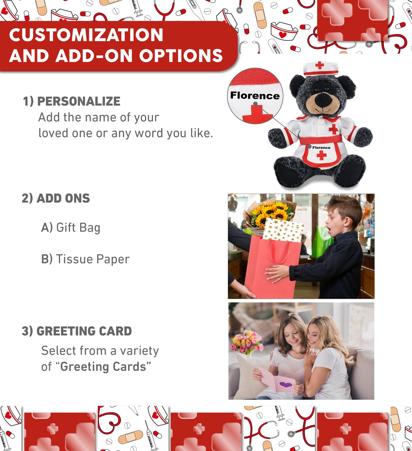 SUPER-SOFT PLUSH - SITTING BLACK BEAR NURSE DRESS UP