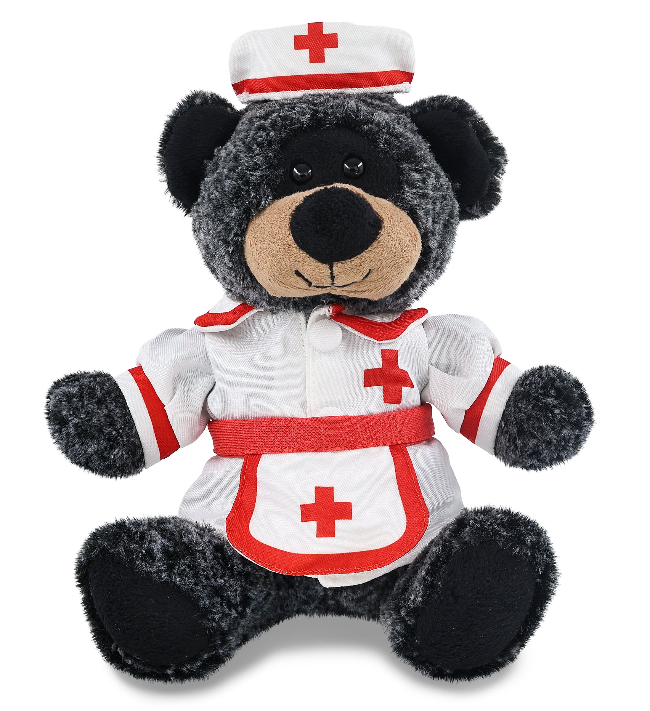 SUPER-SOFT PLUSH - SITTING BLACK BEAR NURSE DRESS UP