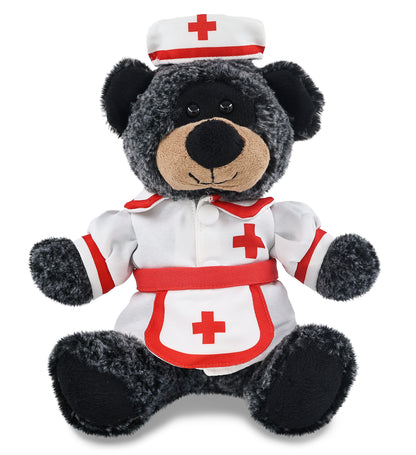 SUPER-SOFT PLUSH - SITTING BLACK BEAR NURSE DRESS UP
