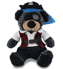 SUPER-SOFT PLUSH - SITTING BLACK BEAR WITH PIRATE DRESS UP