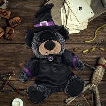 SUPER-SOFT PLUSH - SITTING BLACK BEAR WITH WITCH DRESS UP