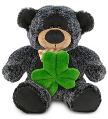 PLUSH SHAMROCK - SUPER-SOFT PLUSH - SITTING BLACK BEAR