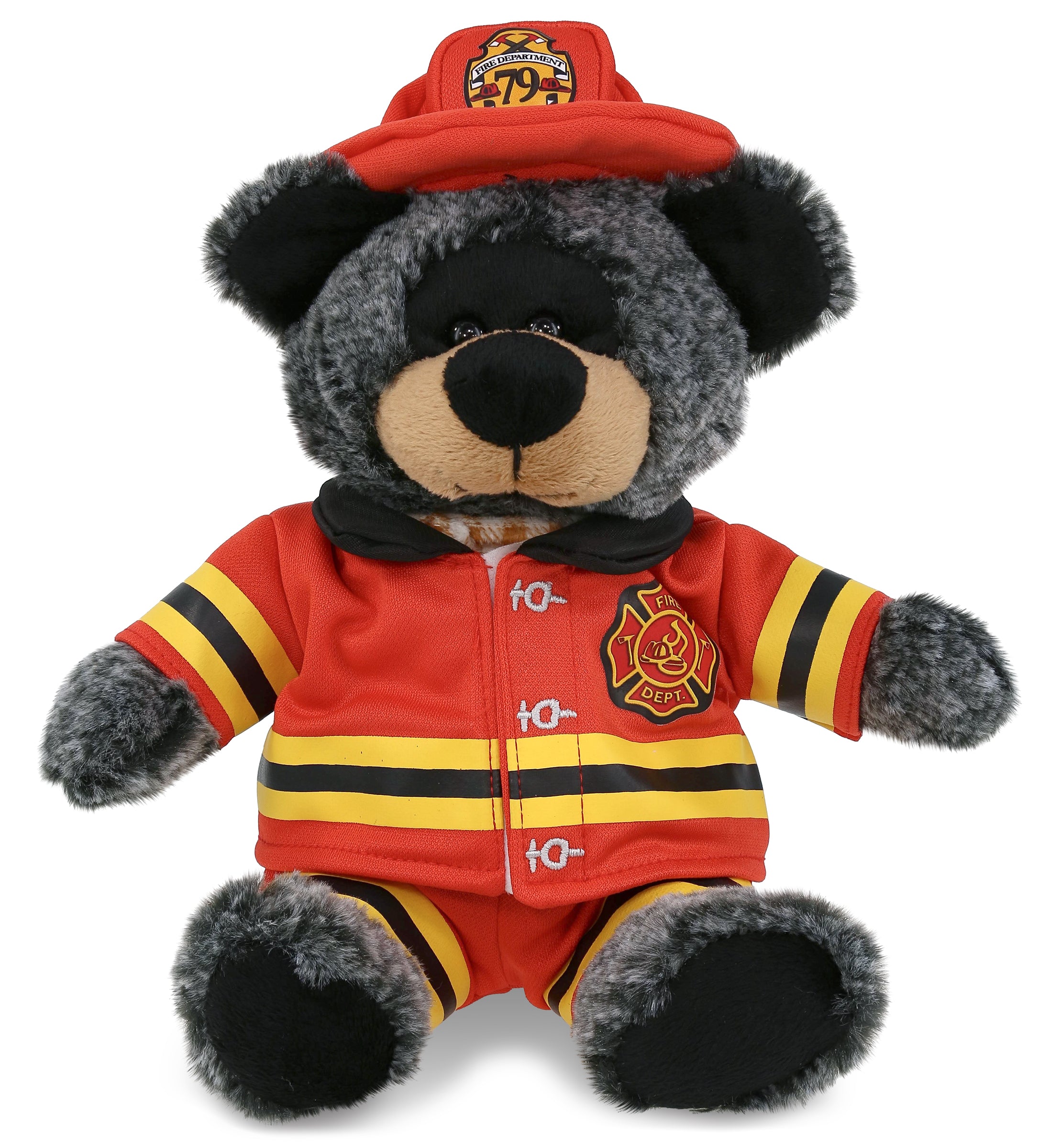 PLUSH FIREMAN - SUPER-SOFT PLUSH - SITTING BLACK BEAR