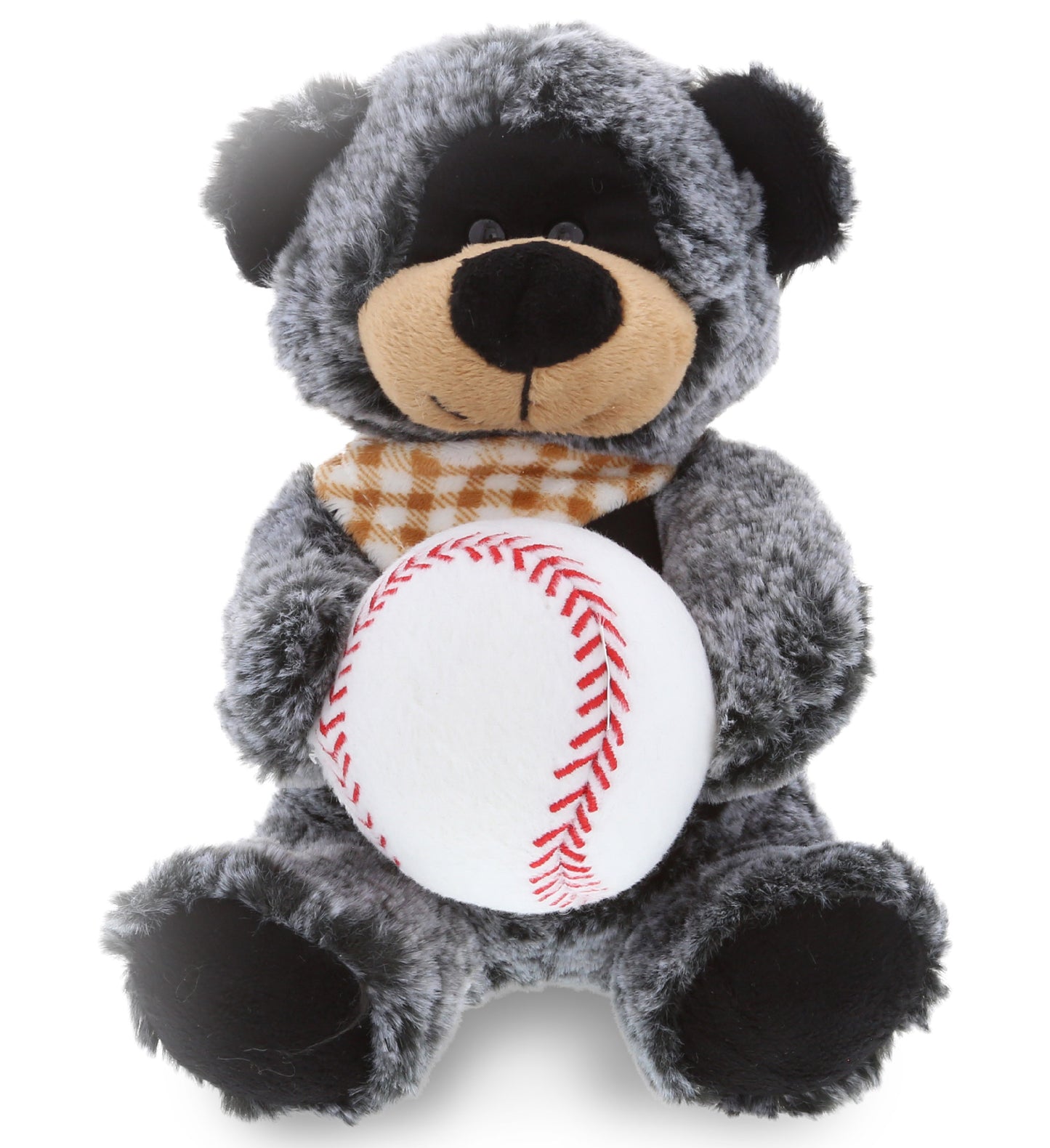 PLUSH BASEBALL - SUPER-SOFT PLUSH - SITTING BLACK BEAR