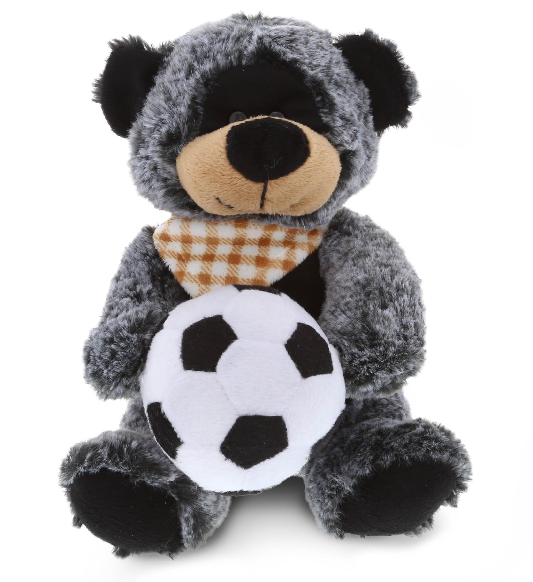 PLUSH SOCCER BALL - SUPER-SOFT PLUSH - SITTING BLACK BEAR