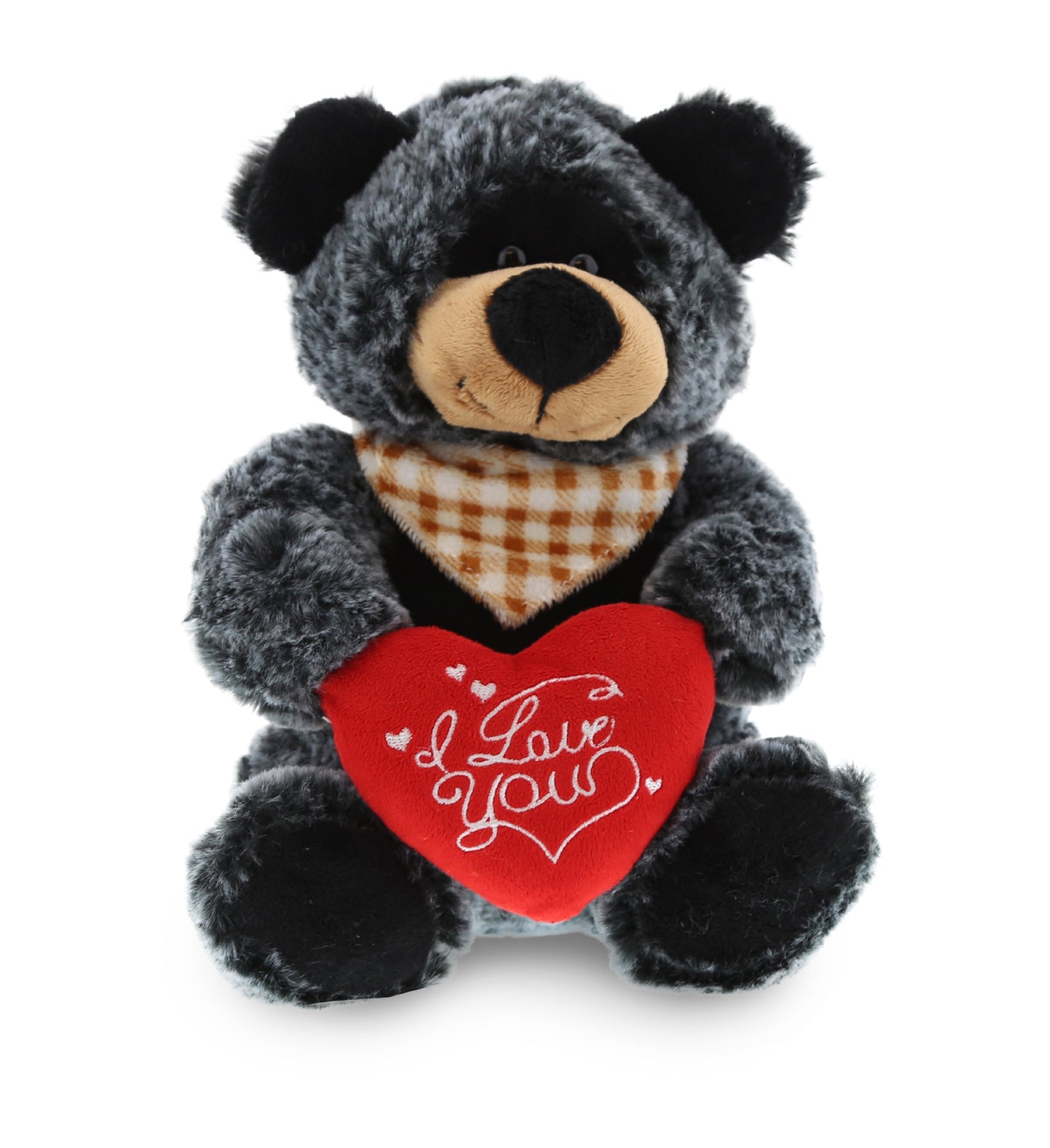 PLUSH I LOVE YOU RED HEART - SUPER-SOFT PLUSH - SITTING BLACK BEAR