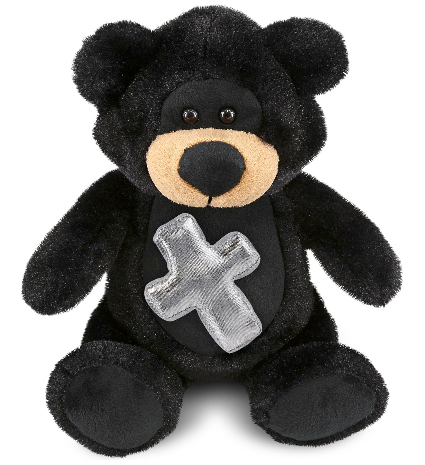 PLUSH CROSS - SUPER-SOFT PLUSH - BLACK BEAR 9"