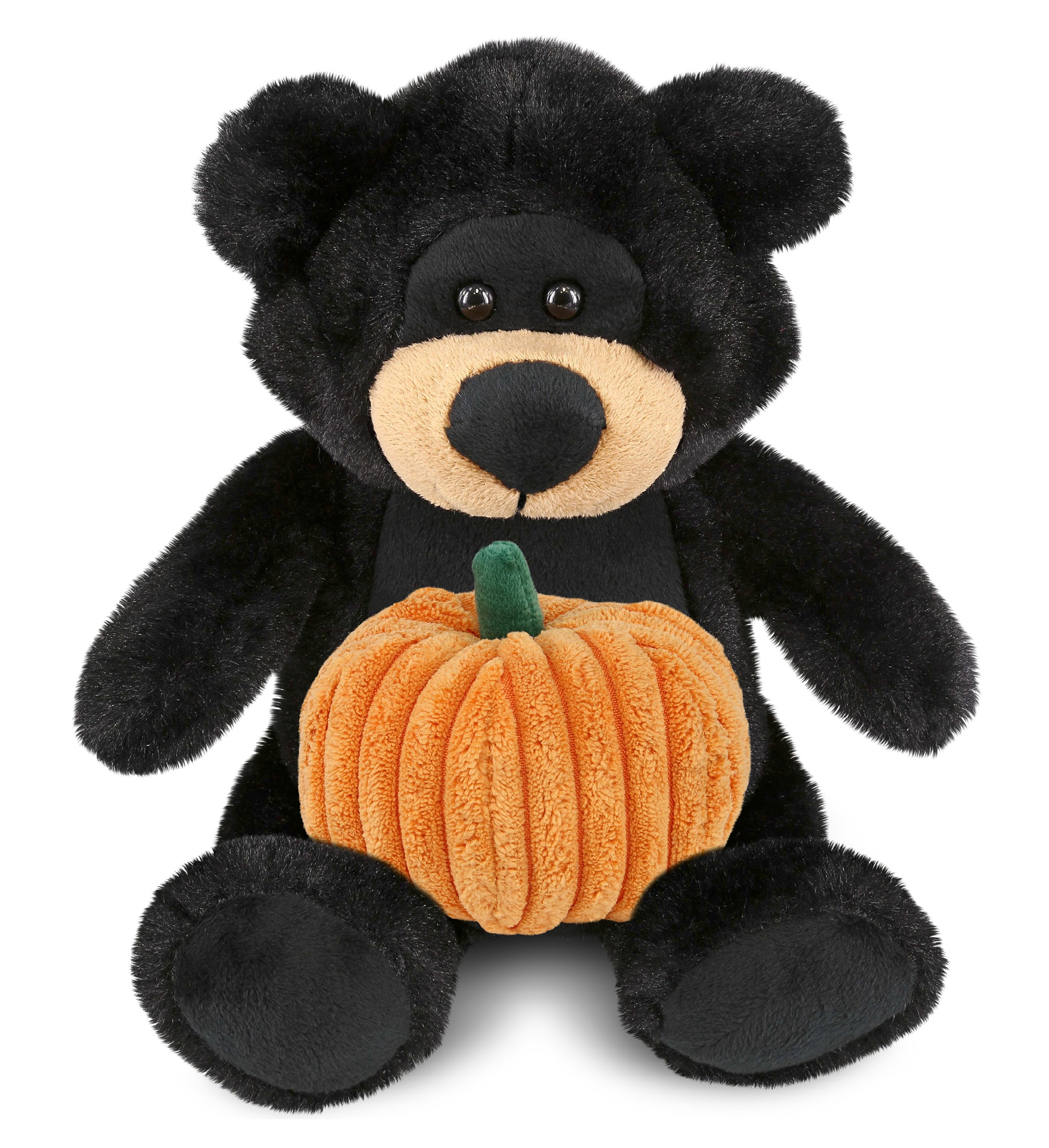 PLUSH PUMPKIN - SUPER-SOFT PLUSH - BLACK BEAR 9"