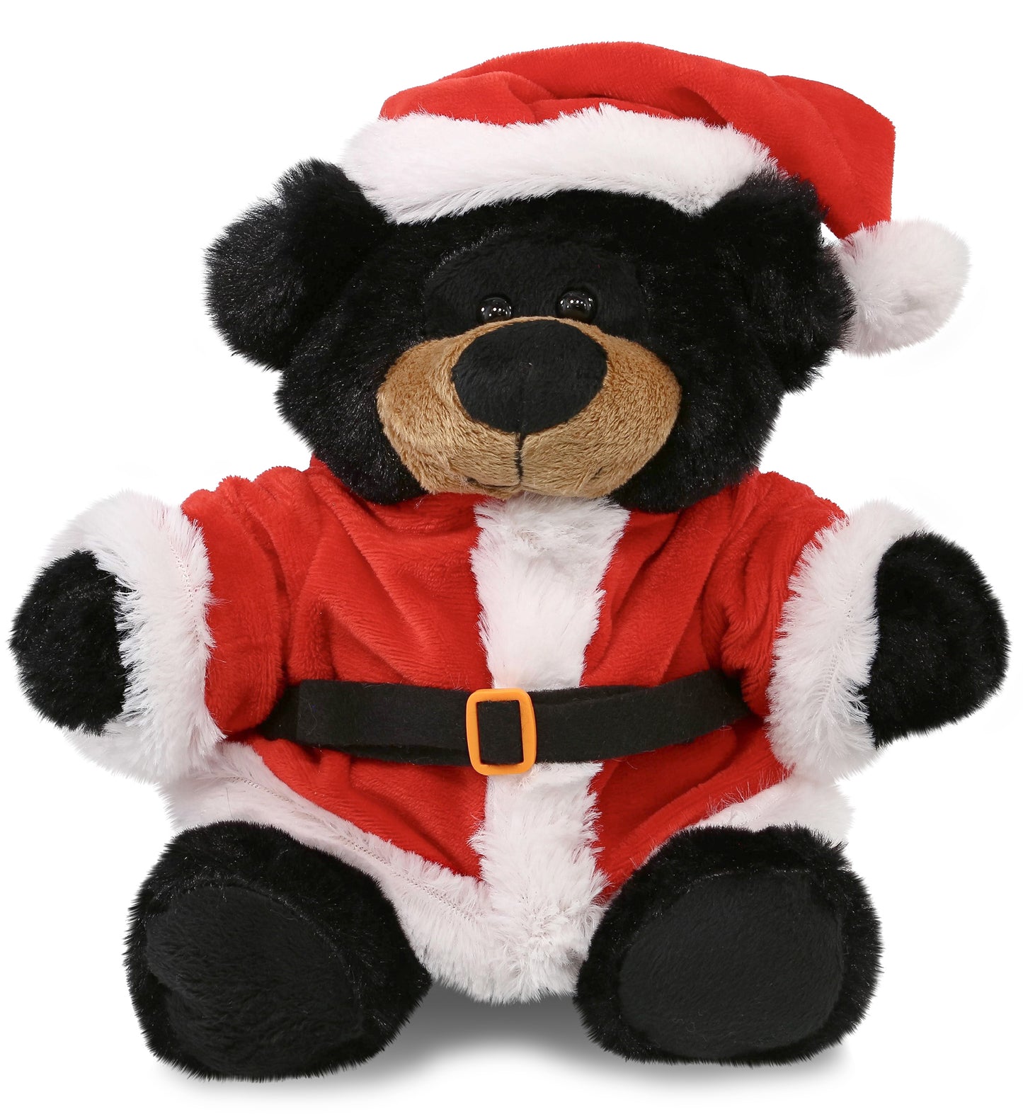 PLUSH SANTA - SUPER-SOFT PLUSH - BLACK BEAR 9"