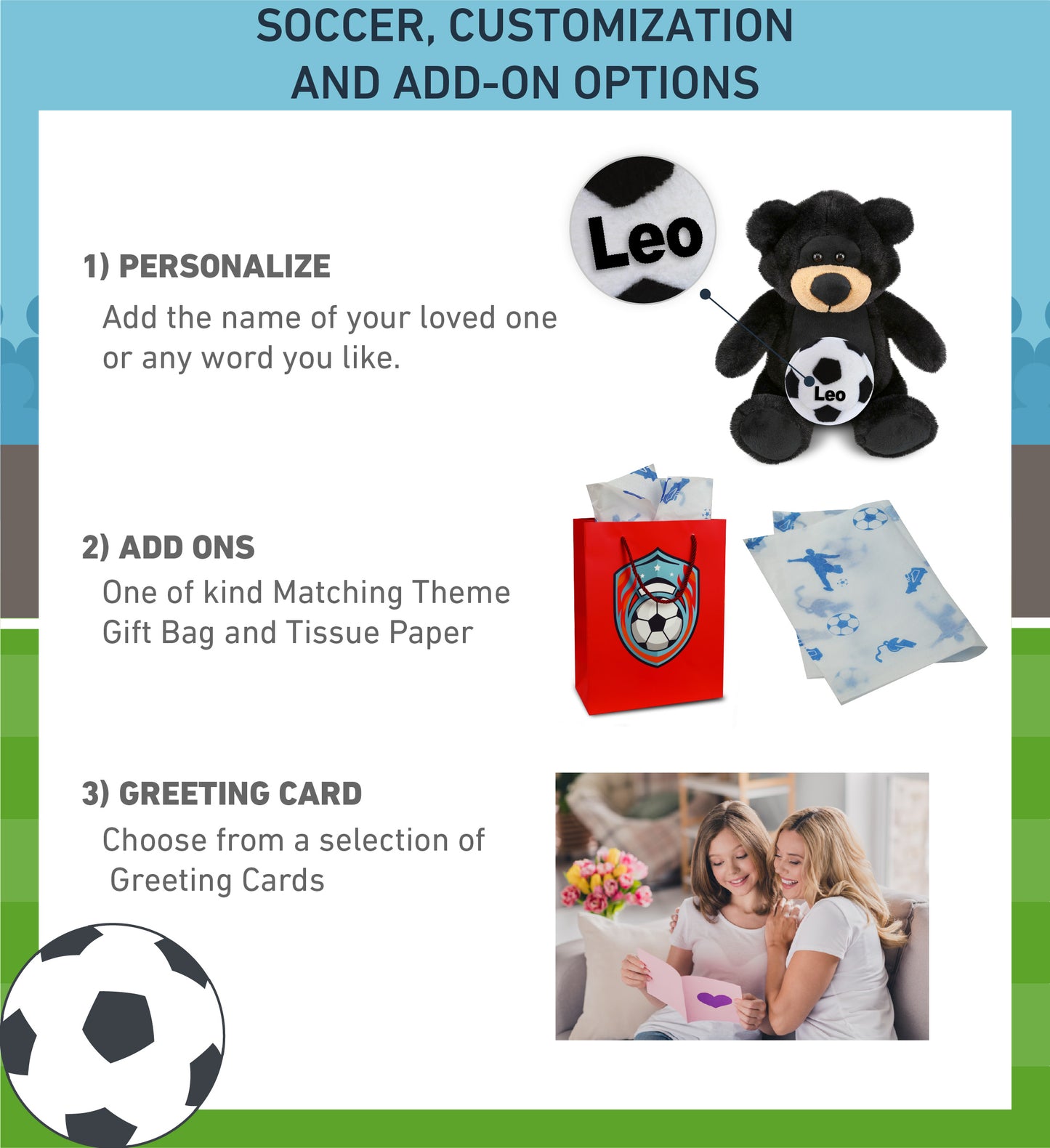 SUPER-SOFT PLUSH - BLACK BEAR 9" WITH SOCCER PLUSH