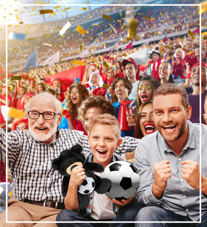 SUPER-SOFT PLUSH - BLACK BEAR 9" WITH SOCCER PLUSH