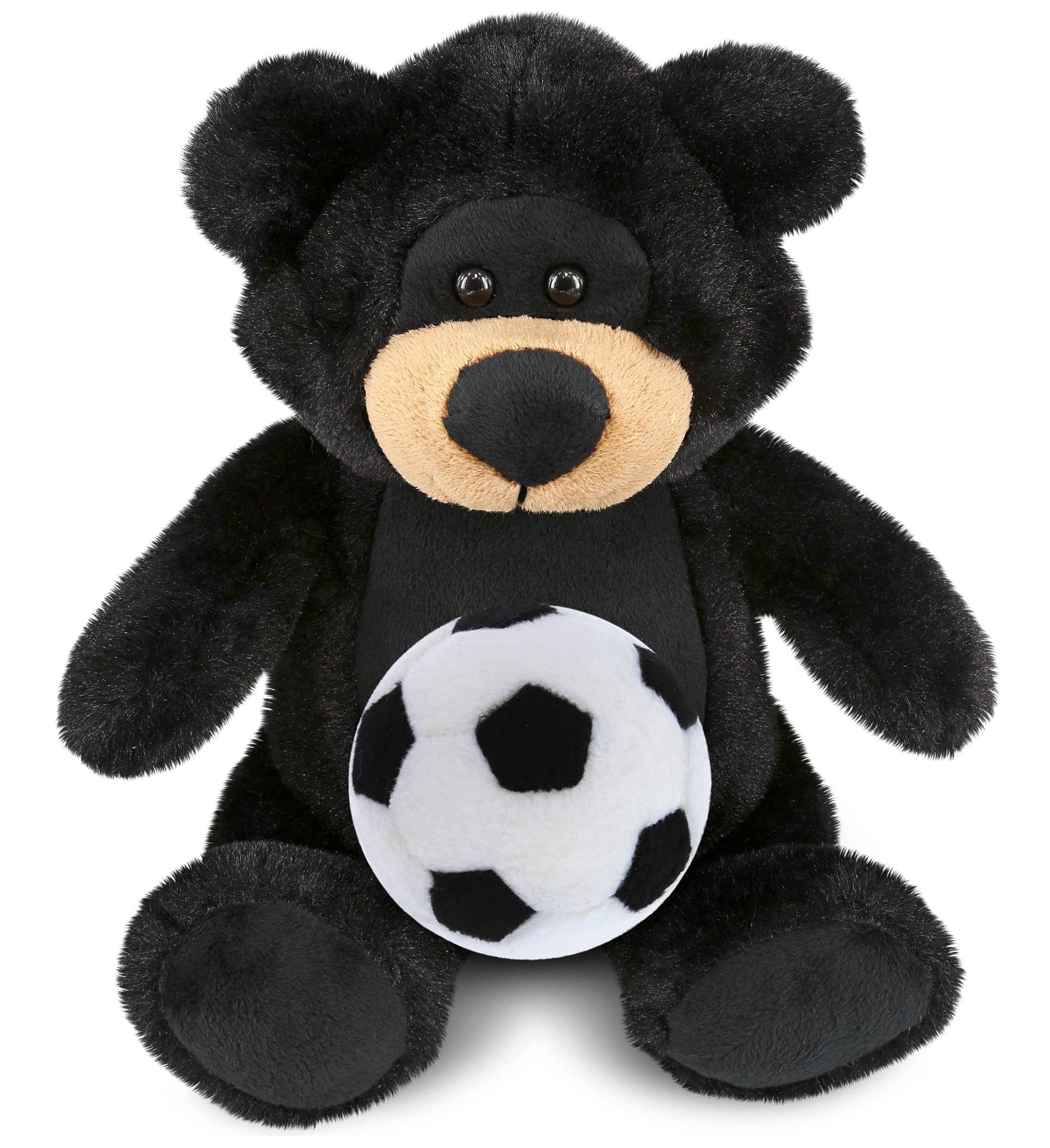 SUPER-SOFT PLUSH - BLACK BEAR 9" WITH SOCCER PLUSH