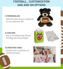 SUPER-SOFT PLUSH - BLACK BEAR 9" WITH FOOTBALL PLUSH
