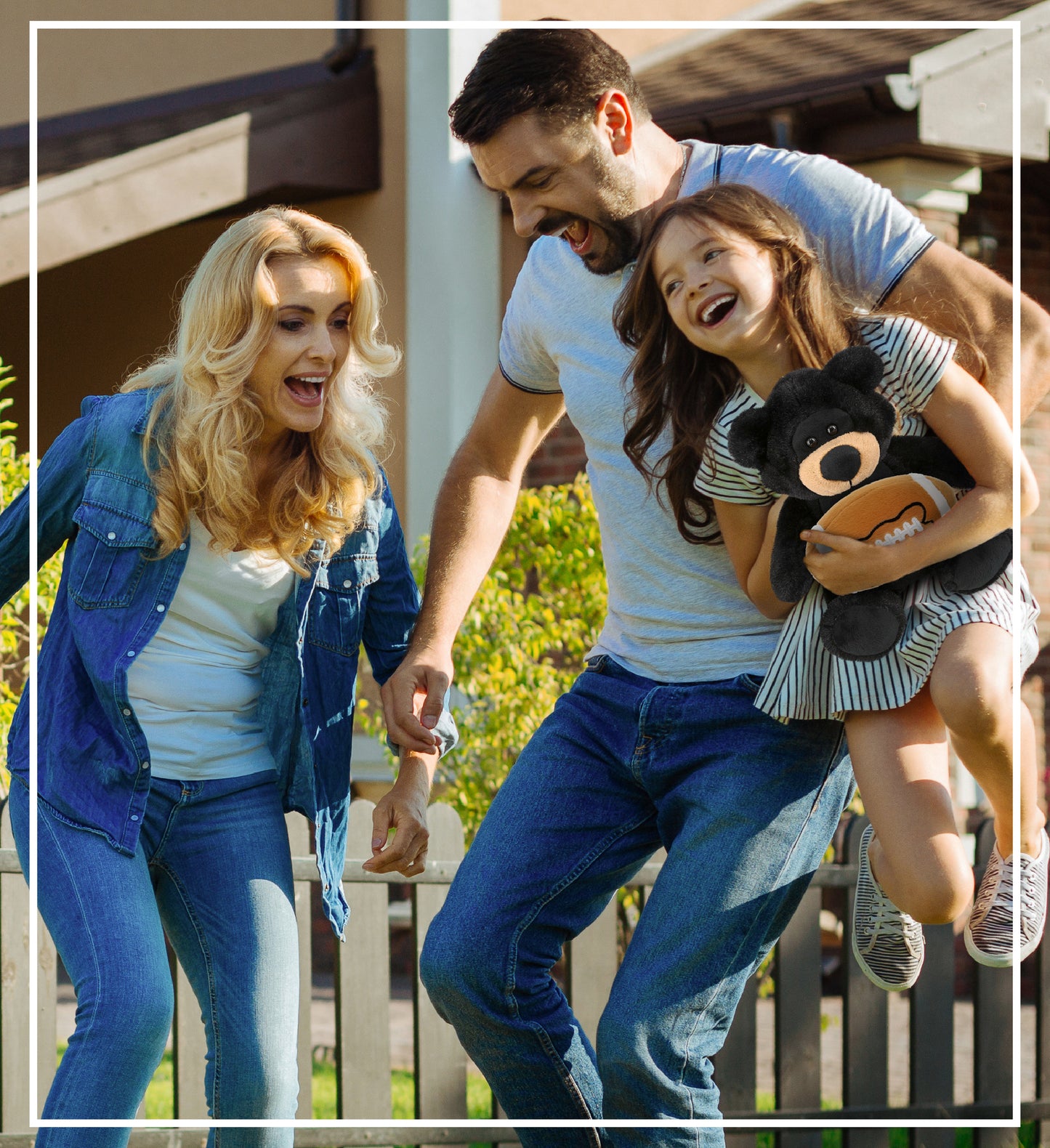 SUPER-SOFT PLUSH - BLACK BEAR 9" WITH FOOTBALL PLUSH