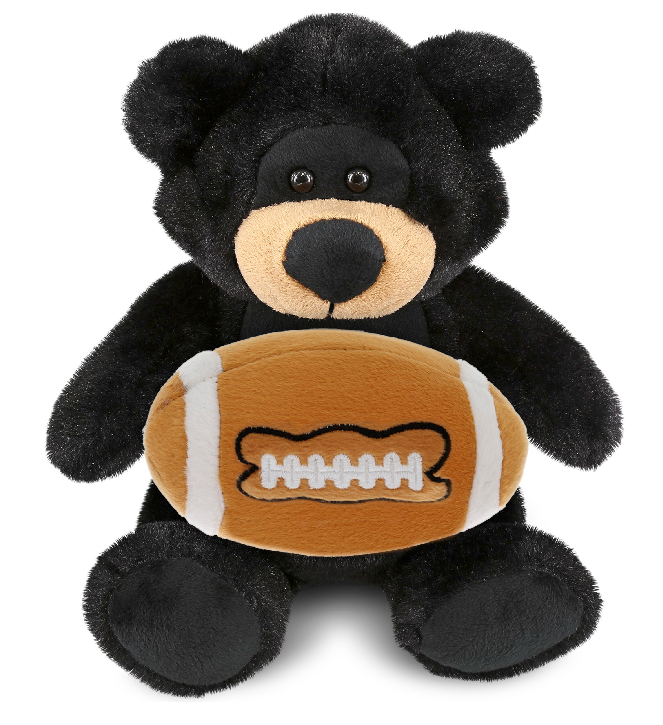 SUPER-SOFT PLUSH - BLACK BEAR 9" WITH FOOTBALL PLUSH