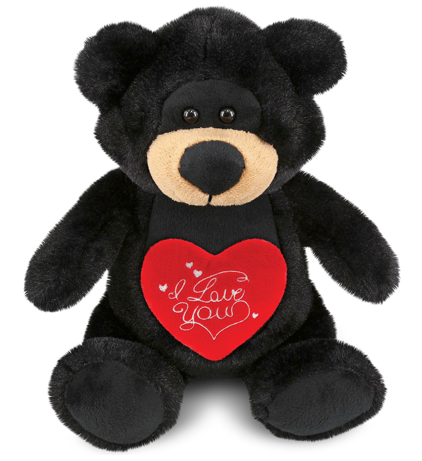 PLUSH I LOVE YOU RED HEART - SUPER-SOFT PLUSH - BLACK BEAR 9"