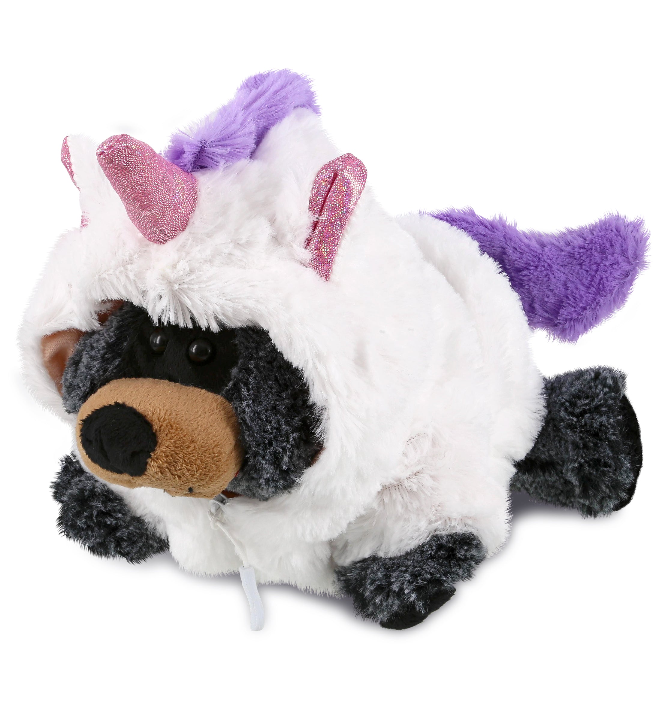 PLUSH UNICORN - SUPER-SOFT PLUSH - LYING BLACK BEAR