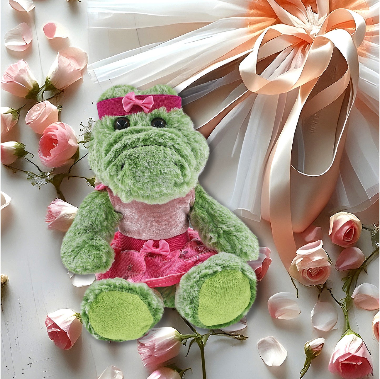 SUPER-SOFT PLUSH - SITTING ALLIGATOR WITH BALLERINA DRESS UP
