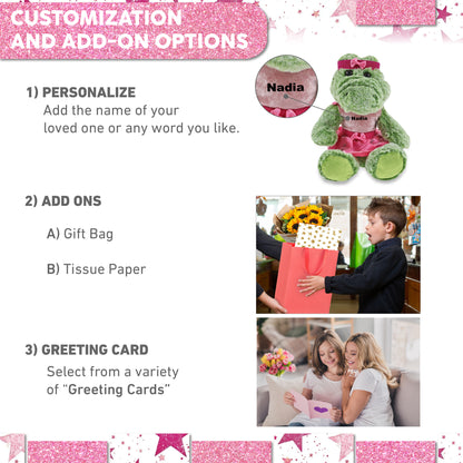 SUPER-SOFT PLUSH - SITTING ALLIGATOR WITH BALLERINA DRESS UP