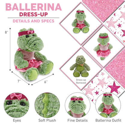 SUPER-SOFT PLUSH - SITTING ALLIGATOR WITH BALLERINA DRESS UP