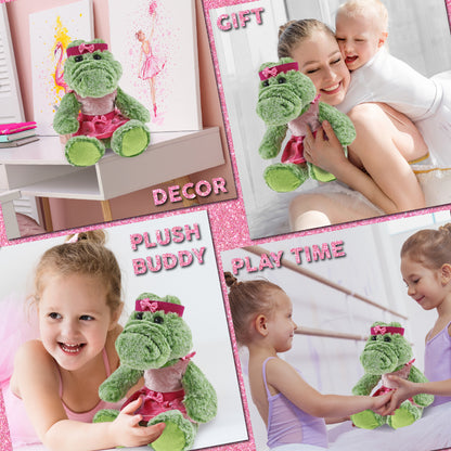 SUPER-SOFT PLUSH - SITTING ALLIGATOR WITH BALLERINA DRESS UP