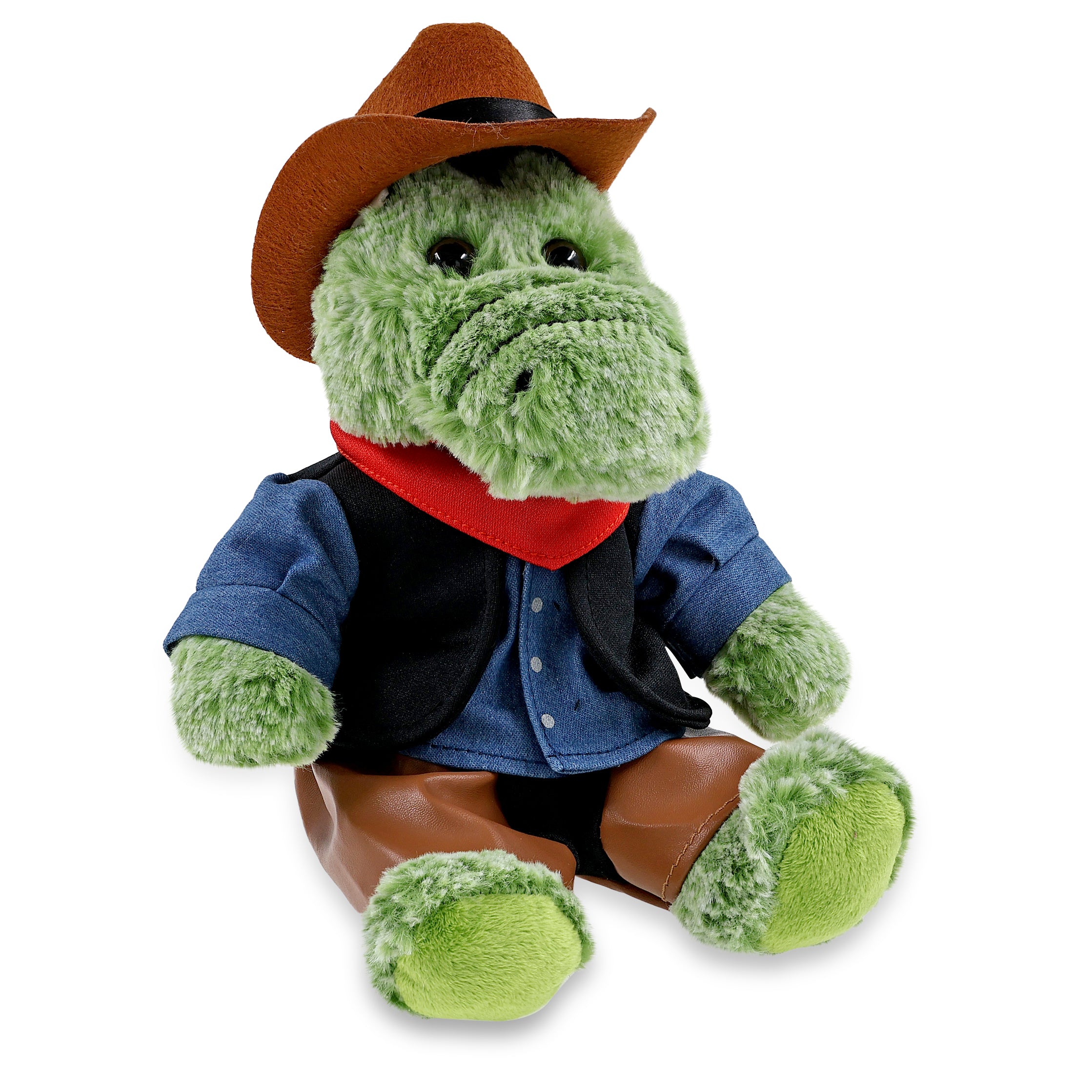 SUPER-SOFT PLUSH - SITTING ALLIGATOR With COWBOY Dress Up