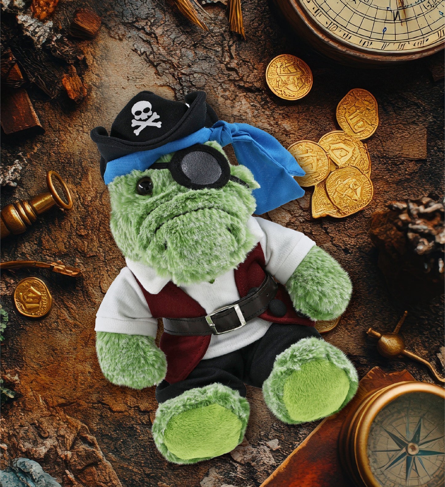 SUPER-SOFT PLUSH - SITTING ALLIGATOR PIRATE DRESS UP