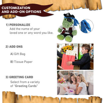 SUPER-SOFT PLUSH - SITTING ALLIGATOR PIRATE DRESS UP