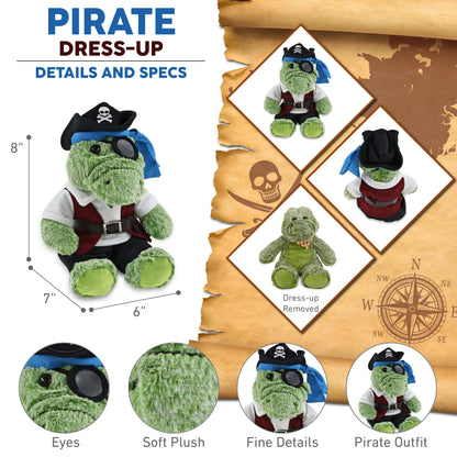 SUPER-SOFT PLUSH - SITTING ALLIGATOR PIRATE DRESS UP