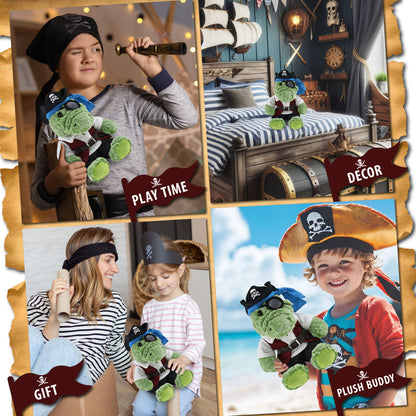 SUPER-SOFT PLUSH - SITTING ALLIGATOR PIRATE DRESS UP