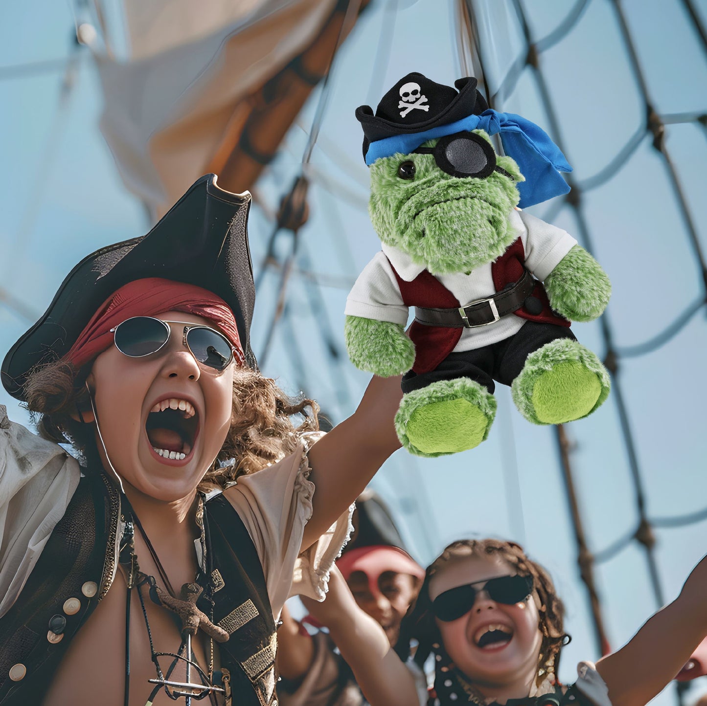 SUPER-SOFT PLUSH - SITTING ALLIGATOR PIRATE DRESS UP