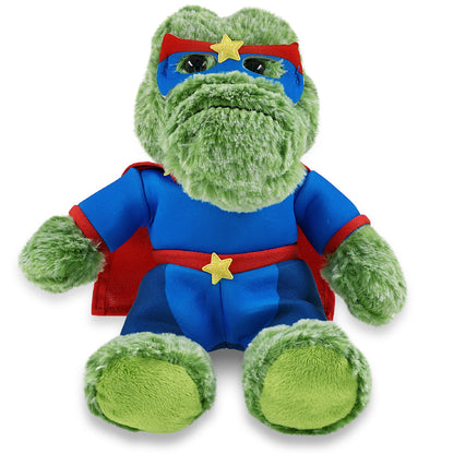 SUPER-SOFT PLUSH - SITTING ALLIGATOR With SUPER HERO Dress Up