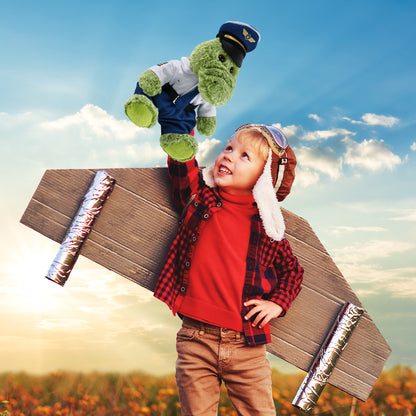 SUPER-SOFT PLUSH - SITTING ALLIGATOR PILOT DRESS UP