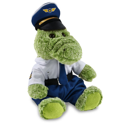 SUPER-SOFT PLUSH - SITTING ALLIGATOR PILOT DRESS UP