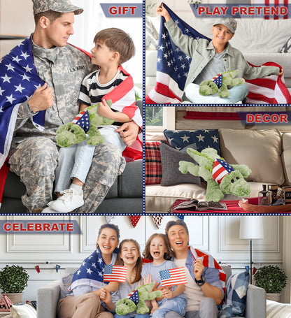 SUPER-SOFT PLUSH - ALLIGATOR SMALL WITH USA FLAG BANDANA