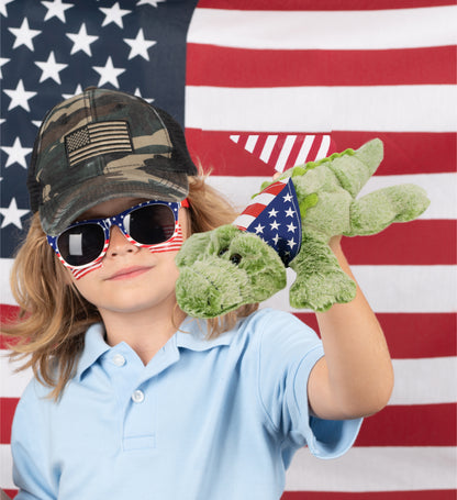 SUPER-SOFT PLUSH - ALLIGATOR SMALL WITH USA FLAG BANDANA