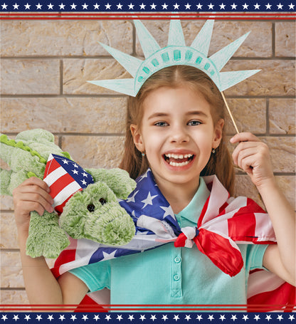 SUPER-SOFT PLUSH - ALLIGATOR SMALL WITH USA FLAG BANDANA