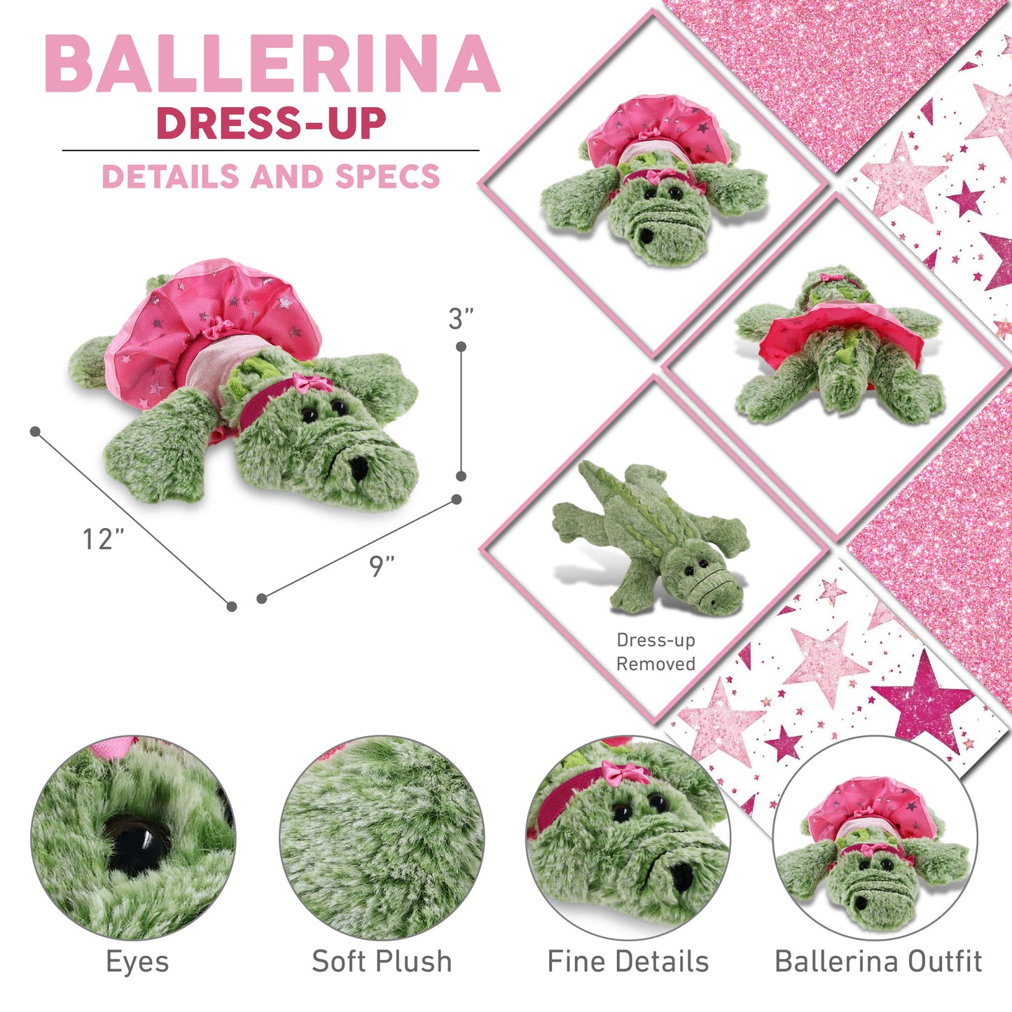 SUPER-SOFT PLUSH - ALLIGATOR SMALL BALLERINA